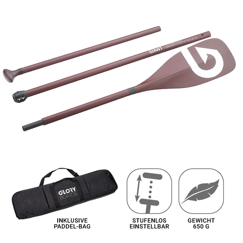 GIANT 100% Carbon/Kevlar Wettkampf SUP Paddel 3-Teilig