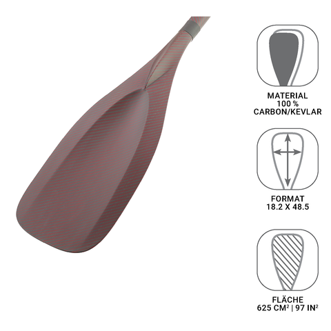 GIANT 100% Carbon/Kevlar Wettkampf SUP Paddel 3-Teilig
