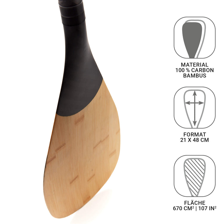 SUP Paddel aus Carbon und Bambus