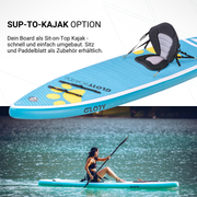 PAW 11'0'' Hunde SUP Set in Türkis mit Carbon Paddel 2025
