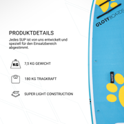 PAW 11'0'' Hunde SUP Set in Türkis mit Carbon Paddel 2025