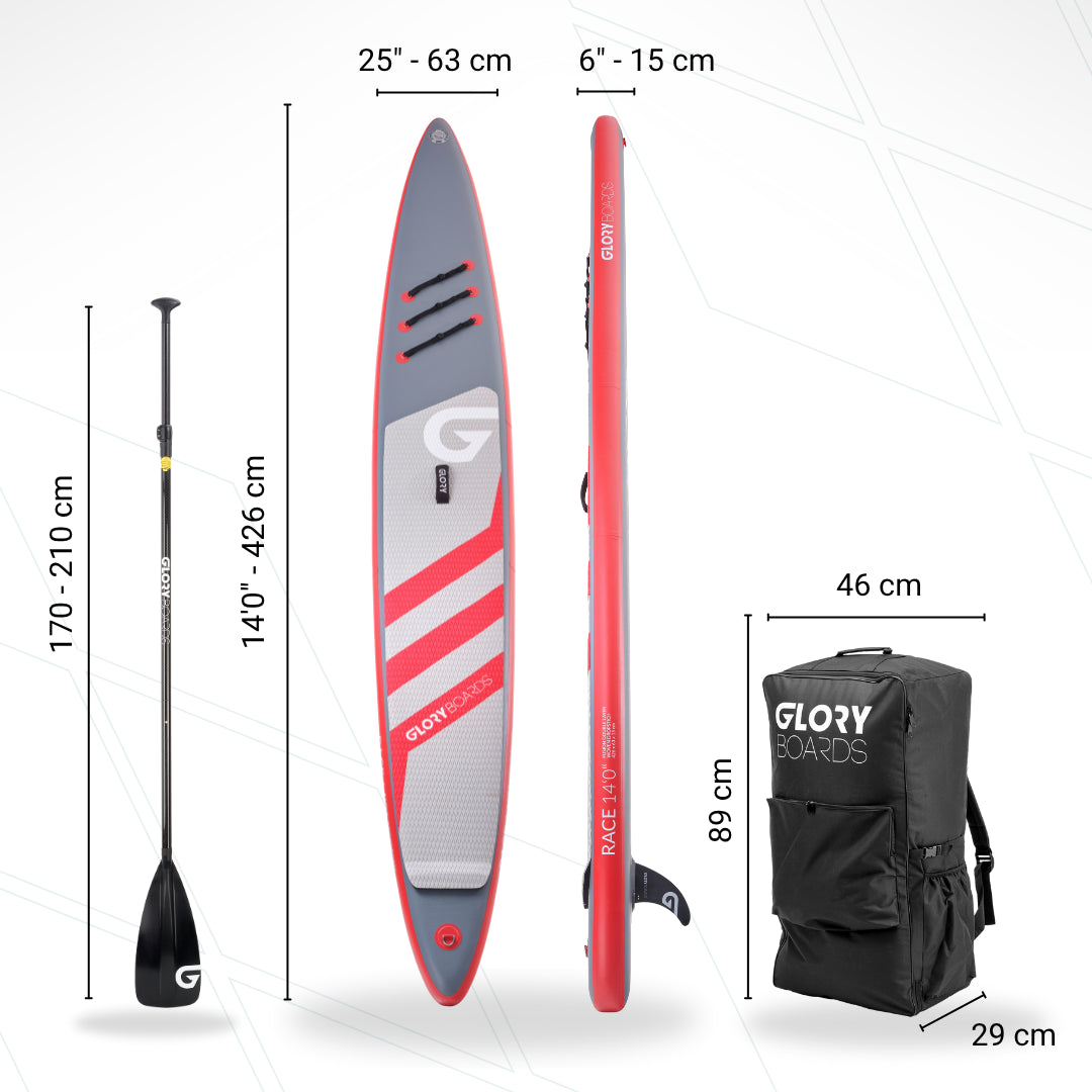 Race SUP Board - Glory Boards Inflatable Race 14'0