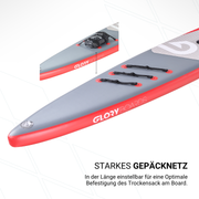 RACE 14'0'' Wettkampf SUP Set in Rot mit Carbon Paddel 2025