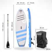 RIVER 9'6'' Wildwasser SUP Set in Blau mit Carbon Paddel 2025