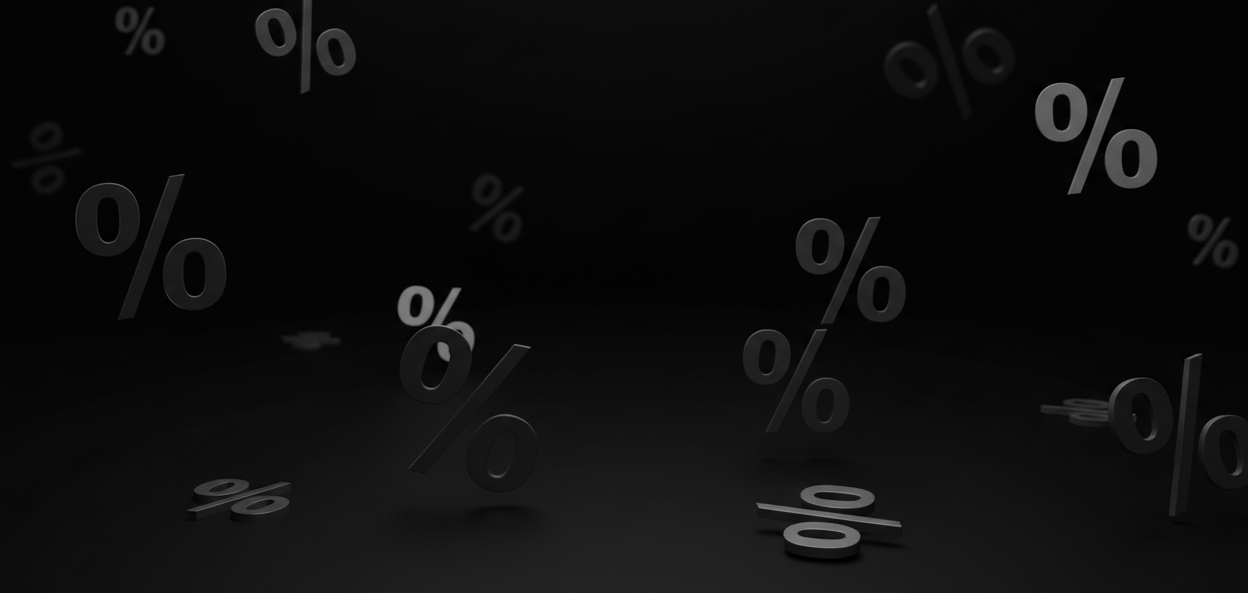 Schwarzer Hintergrund mit dezenten % highlghts